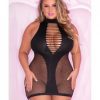 Pink Lipstick sexy fishnet lingerie - Ladies plus size 1X/2X